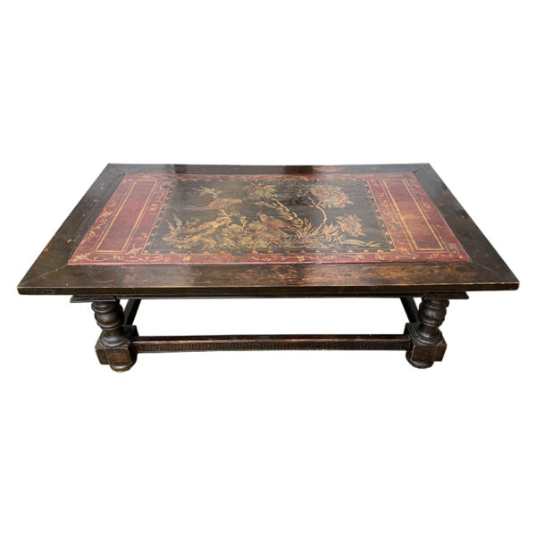Tavolino da salotto con decorazioni a mano L140xP82xH50cm