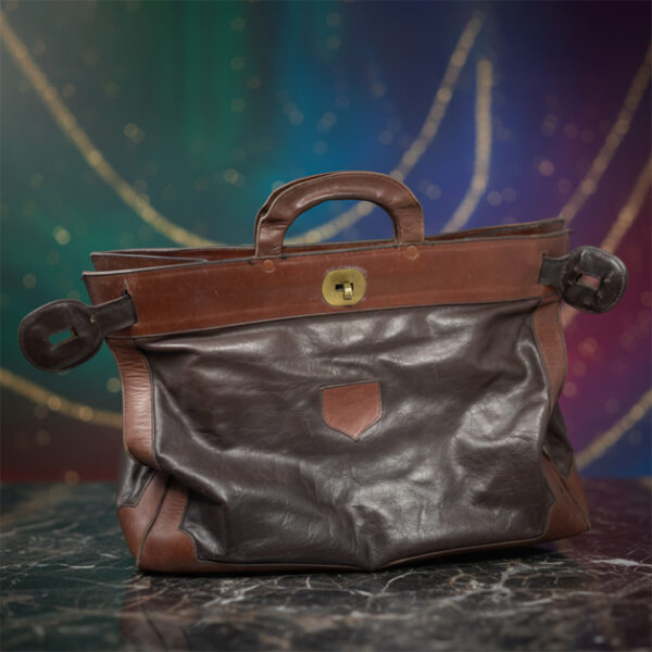 Borsa da donna in pelle marrone in due tonalità