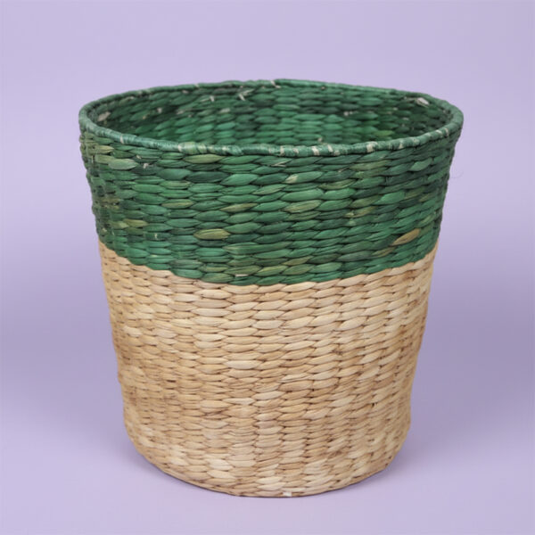 Cachepot in vimini fascia verde