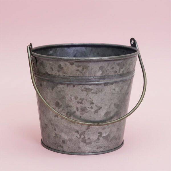 Cachepot in metallo zincato